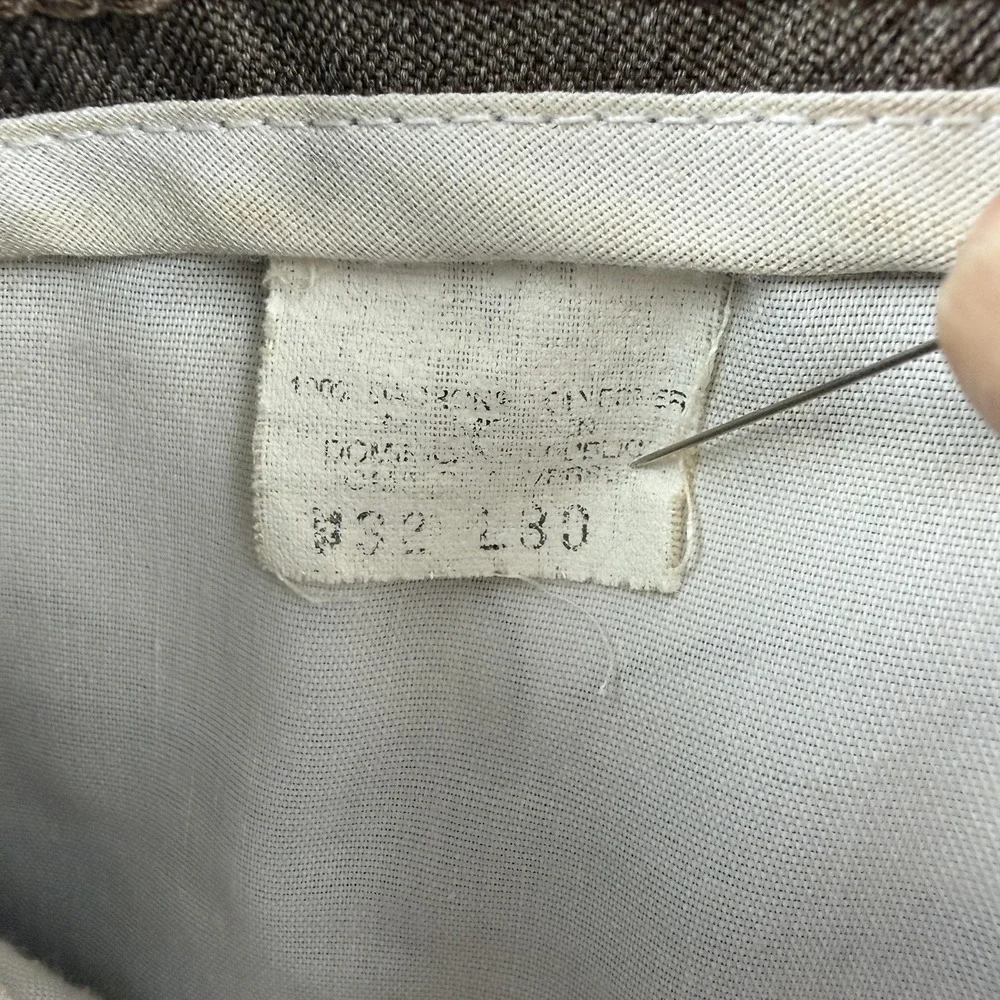 Vintage Levis Action Slacks Pants‎ Mens 32x30 (32x26) Brown Flat Front Dress